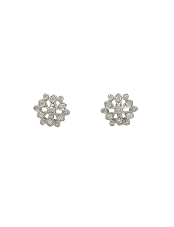 18ct White Gold and Diamond, Art Deco Style Earrings