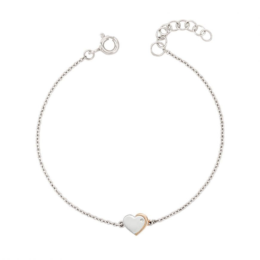 
            
                Load image into Gallery viewer, D For Diamond | Silver Heart Bracelet
            
        