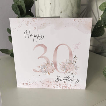 Floral 30th Birthday Card