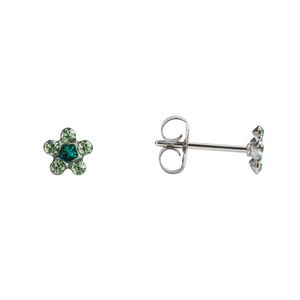 Studex Tiny Tips Daisy Emerald and Peridot Stud Earrings