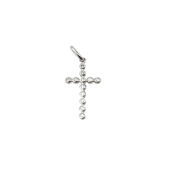 9ct White Gold and Diamond Cross (No Chain)