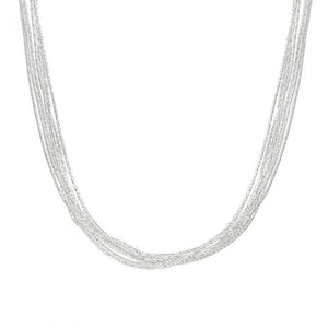 
            
                Load image into Gallery viewer, Real Effect | Multi Strand Silver Necklace
            
        