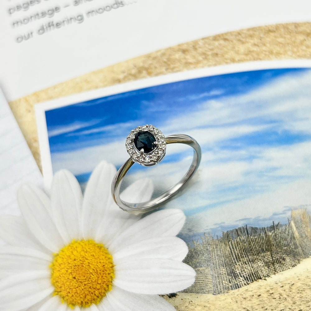 
            
                Load image into Gallery viewer, 9ct White Gold, Sapphire and Diamond Ring
            
        