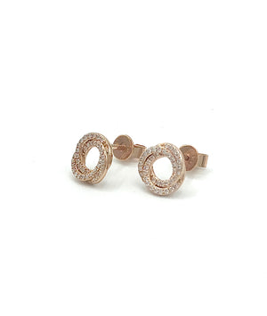 9ct Rose Gold and Diamond Knot Earrings - Maudes The Jewellers