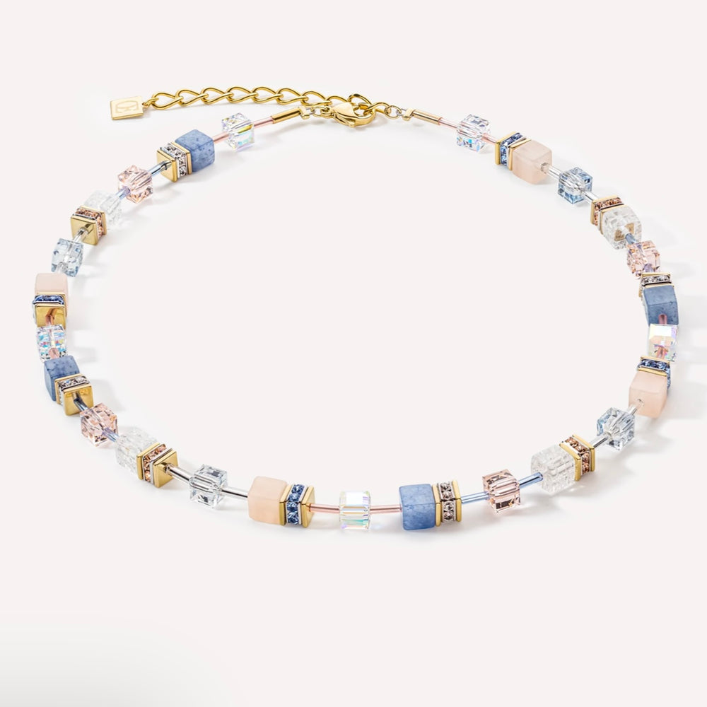 Coeur De Lion | Geocube Iconic Precious Necklace | Light Blue