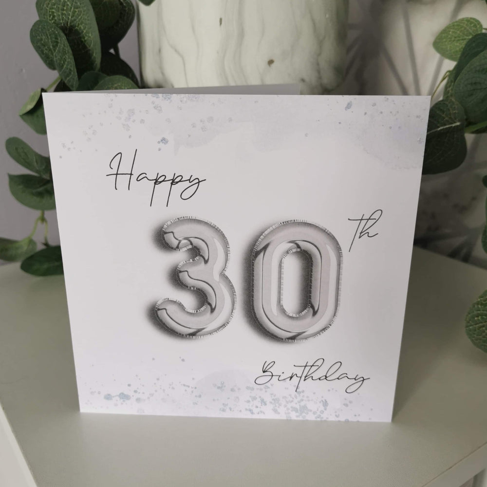 Balloon 30th Birthday Card