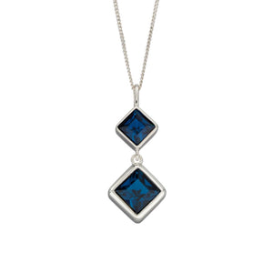 
            
                Load image into Gallery viewer, Sterling Silver Double Square Kite Drop Pendant
            
        
