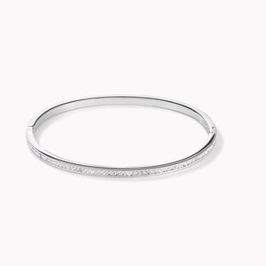 Coeur De Lion Bangle | Stainless Steel Silver & Crystals Pavé Crystal 17