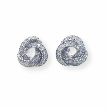 18ct White Gold, Diamond Knot Earrings