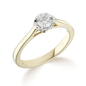 9ct Yellow Gold Solitaire Diamond Engagement Ring