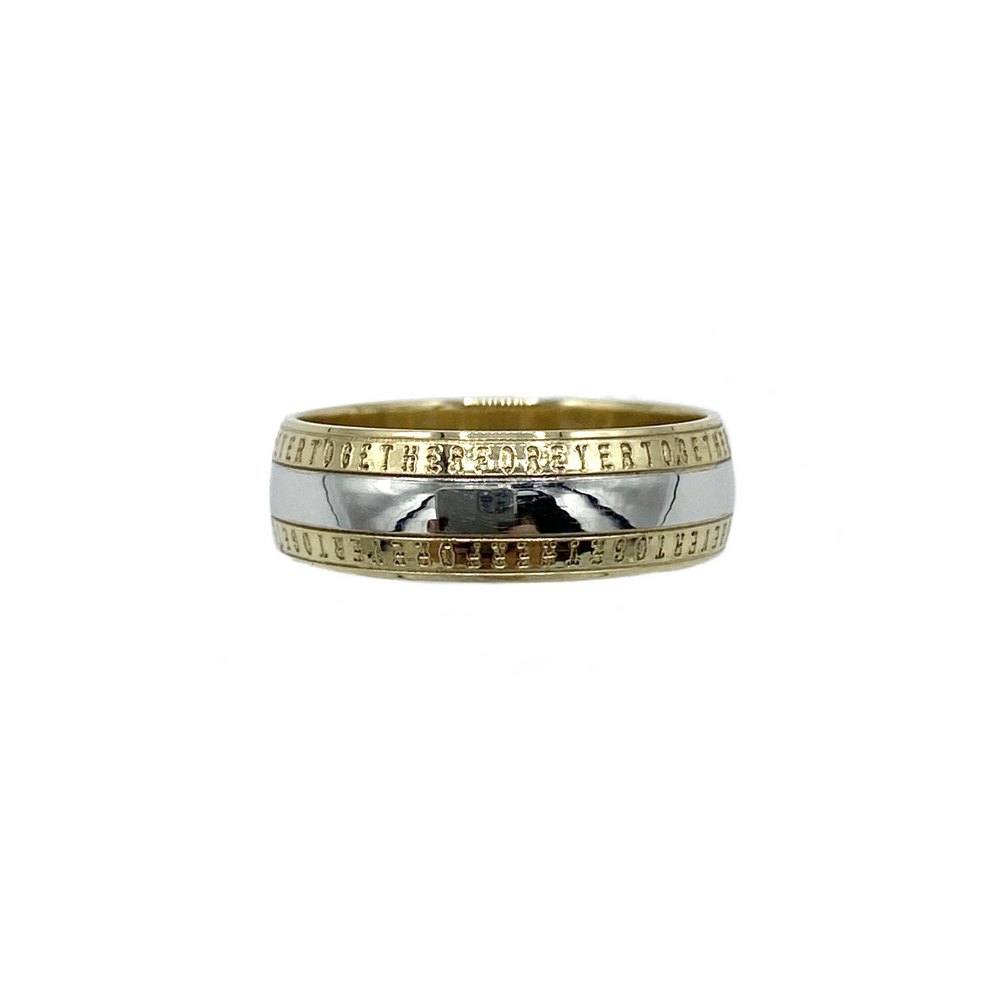 
            
                Load image into Gallery viewer, 9ct Yellow and White Gold ‘Together Forever’ Wedding Ring 6mm
            
        
