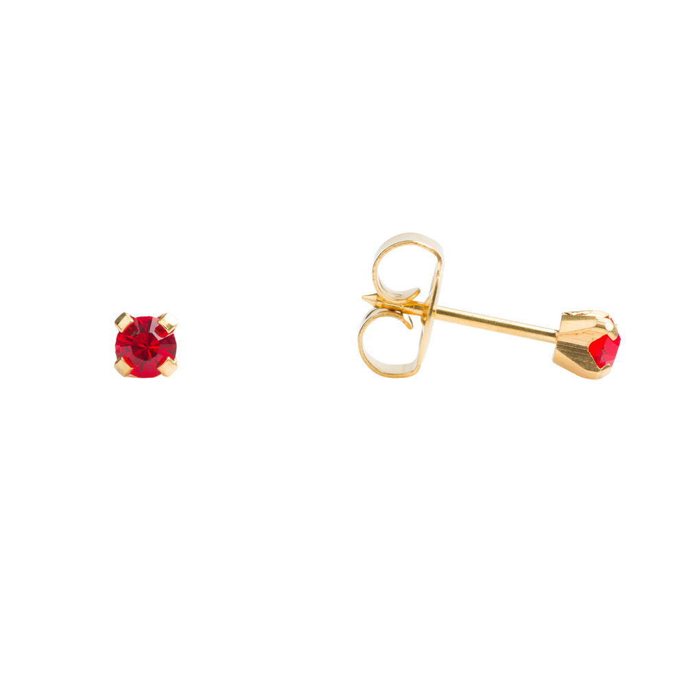 Studex Tiny Tips 3mm July Ruby Stud Earrings