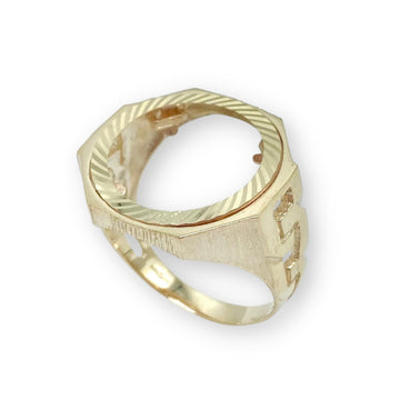 9ct Yellow Gold (Half) ID Sides Sovereign Ring