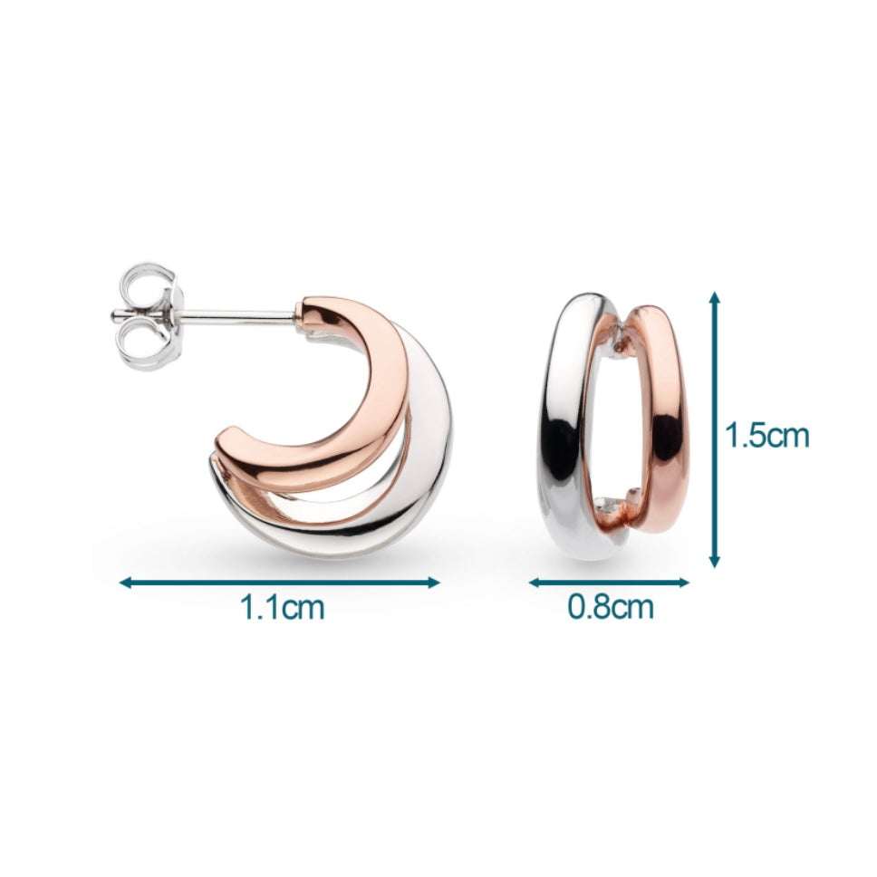 Kit Heath | Bevel Cirque Link Blush Twin Hoop Earrings