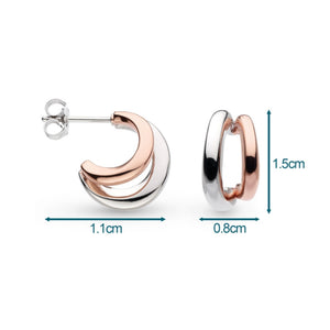 Kit Heath | Bevel Cirque Link Blush Twin Hoop Earrings