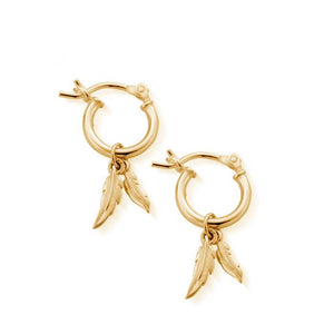 ChloBo Double Feather Hoops - Gold - Maudes The Jewellers