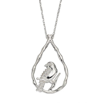 Sterling Silver Bird Pave Pendant