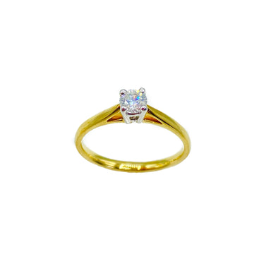 9ct Yellow Gold, Solitaire Diamond Ring