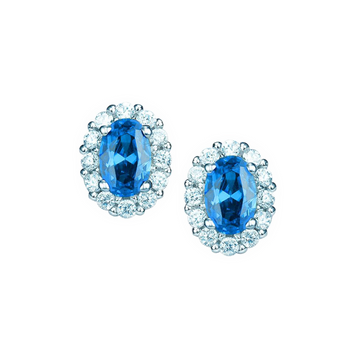 Real Effect | Sterling Silver Blue Cubic Zirconia Earrings