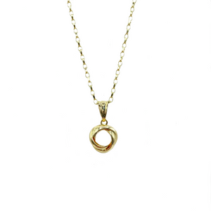 
            
                Load image into Gallery viewer, 9ct Yellow Gold Twist Knot Pendant On a Yellow Gold Diamond Cut Belcher Chain
            
        