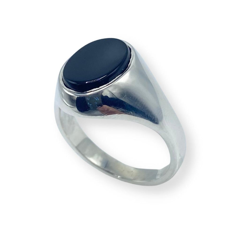Sterling Silver Gents Onyx Signet Ring