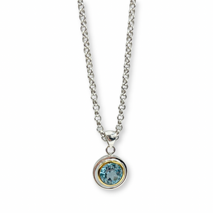 Sterling Silver Blue Topaz Necklace