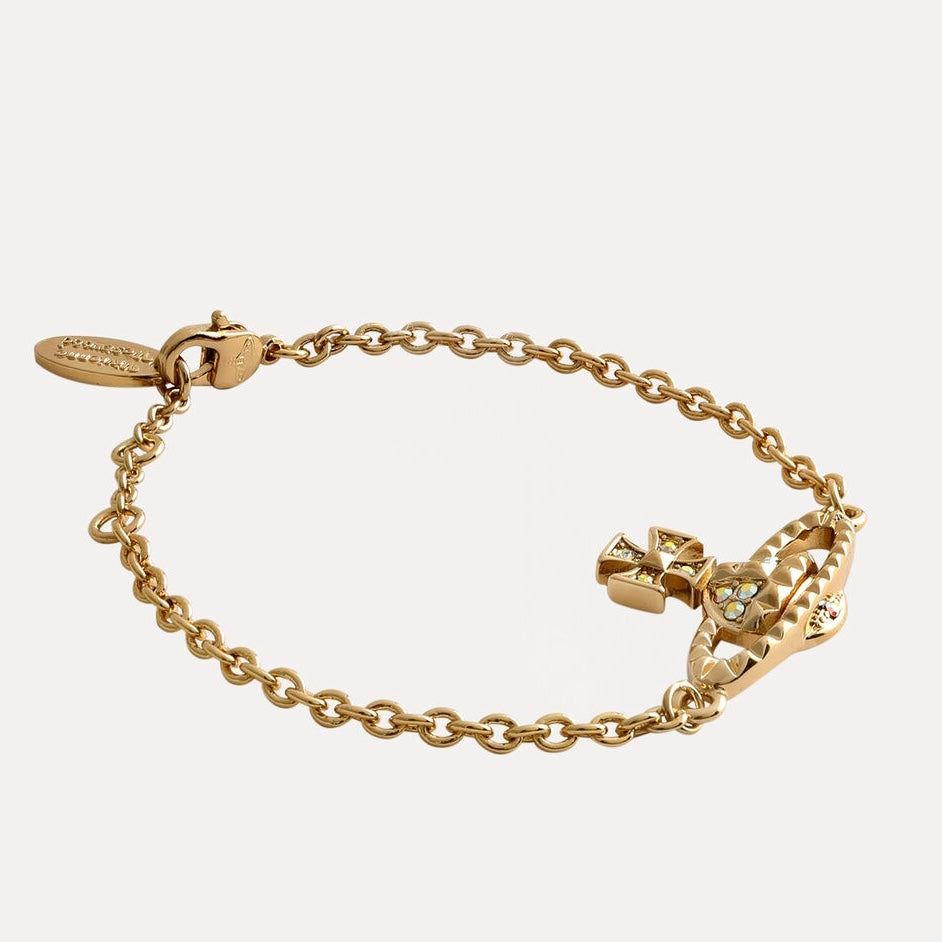 Vivienne Westwood | Mayfair Bas Relief Bracelet | Gold Crystal AB