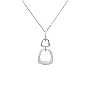 18ct White Gold and Diamond Fancy Pendant and Chain