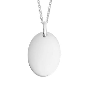 Sterling Silver Oval Tag Pendant