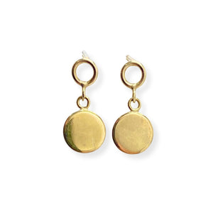 9ct Yellow Gold Circle Drop Earrings