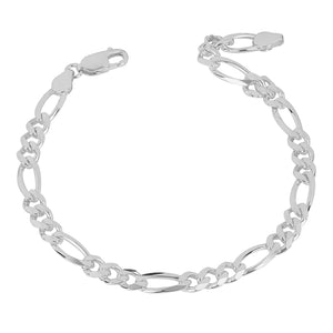 Sterling Silver Heavyweight Figaro Chain Bracelet