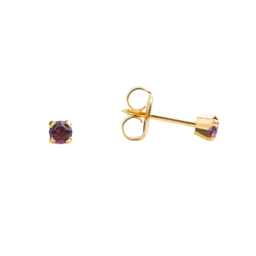 Studex Tiny Tips 3mm February Amethyst Stud Earrings