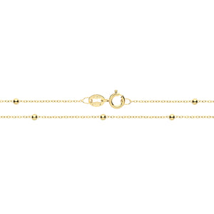 9ct Yellow Gold Flat Trace and Bead Chain 18”