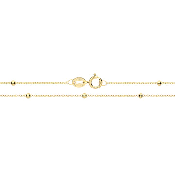 9ct Yellow Gold Flat Trace and Bead Chain 18”