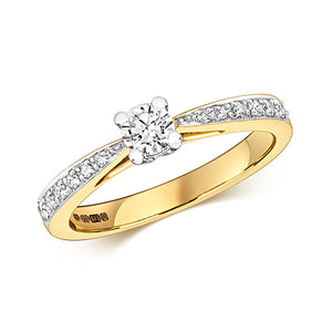 
            
                Load image into Gallery viewer, 9ct Yellow Gold Diamond Solitaire Ring
            
        