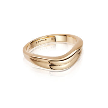 18ct Gold Plate Treasures Sandwave Band Ring