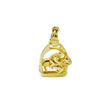 9ct Yellow Jockey Charm Pendant (No Chain)