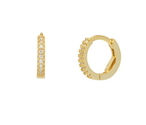 
            
                Load image into Gallery viewer, The Hoop Station La CZ (Hidden Clasp) Huggies - Gold - Maudes The Jewellers
            
        
