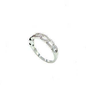 18ct White Gold and Diamond Chain Ring - Maudes The Jewellers