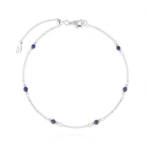 Joma Jewellery Birthstone Anklet - September Lapis Lazuli