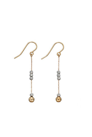 
            
                Load image into Gallery viewer, 9ct Yellow and White Gold Ball Drop Earrings - Maudes The Jewellers
            
        