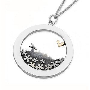 Linda Macdonald | Silver Hare and Heart Necklace