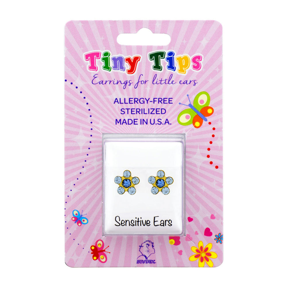 Studex Tiny Tips Daisy Light Sapphire September Stud Earrings