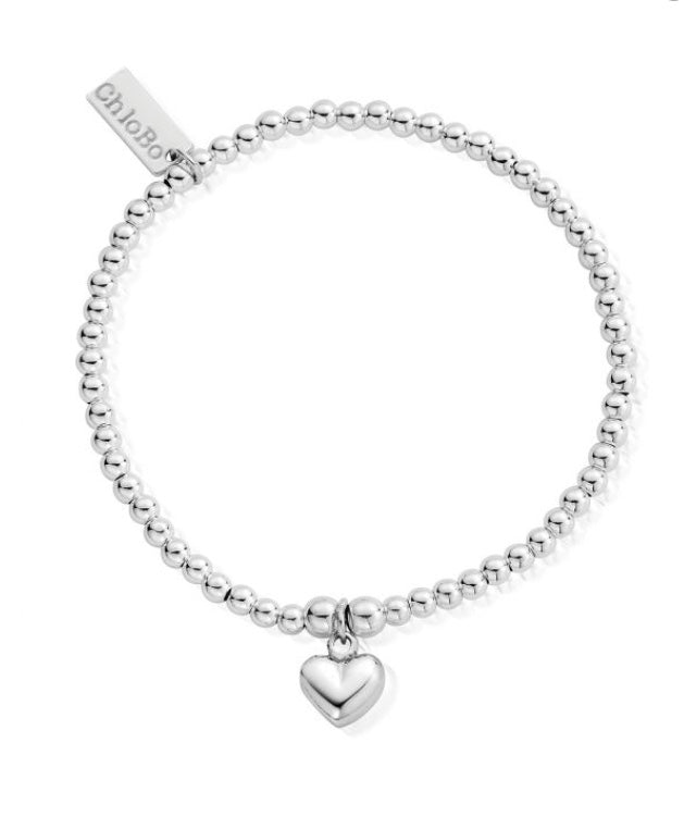 ChloBo Cute Charm Puffed Heart Bracelet Silver - Maudes The Jewellers