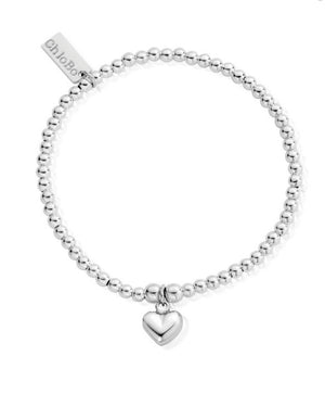 ChloBo Cute Charm Puffed Heart Bracelet Silver - Maudes The Jewellers