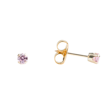 Studex Tiny Tips 3mm CZ Pink Stud Earrings