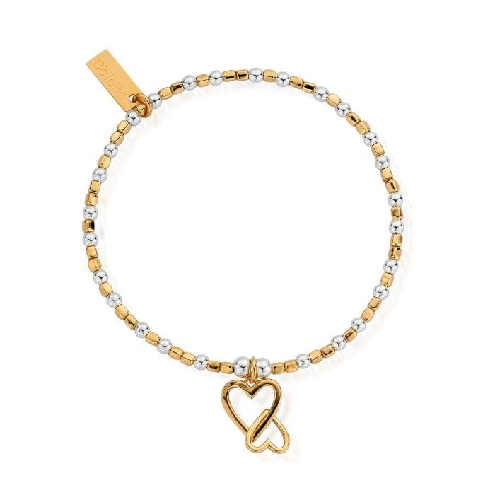 
            
                Load image into Gallery viewer, ChloBo | Gold and Silver Interlocking Love Heart Bracelet
            
        