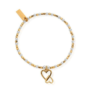ChloBo | Gold and Silver Interlocking Love Heart Bracelet