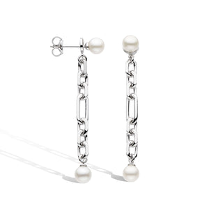 Kit Heath | Astoria Figaro Pearl Silver Drop Earrings