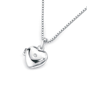 D for Diamond | Children’s Sterling Silver Heart Locket - Maudes The Jewellers